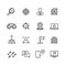 Bullseye, customer focus and targeting line vector icons