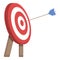 Bullseye shot icon cartoon vector. Archery target