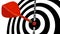Bullseye target. Goal. Aim. Fragment. The red arrow in the top ten. White tone.