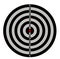 Bullseye target. Goal. Full-3-front. Isolated. Gray tone.