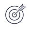 Bullseye Vector Icon. target . successful shot in the darts shot. isolated on white background. Business concept symbol