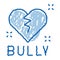 bully broken heart doodle icon hand drawn illustration