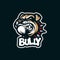 Bully mascot logo design vector with modern illustration concept style for badge, emblem and t shirt printing. Angry dog head