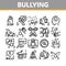 Bullying Aggression Collection Icons Set Vector