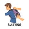 Bullying Teen Problem, Teenager in Stressful Situation Vector Illustration