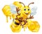 Bumble Bee Honey Comb Bumblebee Hive Cartoon