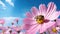 Bumblebee Bombus on a Cosmos Bipinnatus Flower AI Generated