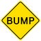 Bump yellow sign on white background