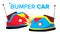 Bumper Car Vector. Attraction Hotroad Amusement Park. Bumps. Isolated Flat Cartoon Illustration