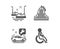 Bumper cars, Car service and Roller coaster icons. Disabled sign. Carousels, Repair service, Attraction park. Vector