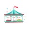 Bumper cars ride. Fun carnival attraction for kids. Amusement park equipment. Entertainment theme. Flat vector icon