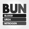 BUN - Blood Urea Nitrogen acronym concept