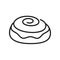 Bun with cinnamon, bakery food product line icon
