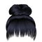 Bun hairs with fringe brunette black dark colors . colors . wo