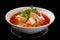 Bun Rieu Vietnamese tomato-based soup made with crab meat, tofu, and noodles, AI generative dish