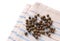 A bunch of allspice on a kitchen towel