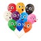 Bunch of balloons. Cartoon party celebration and birthday decorative element. Bright and colorful flying helium spheres