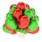 Bunch balloons red green birthday party holiday decoration colorful glossy