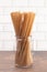 Bunch of Bamboo or Sugarcane Straws an Environmentally Friendly Alternative to Plastic