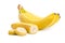 Bunch of banana fruits and cut bananas isolated