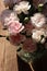 Bunch of Beautiful Pink Carnation Flowers Closeup in Vase