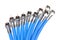 Bunch of blue coaxial cables