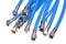 Bunch of blue coaxial cables