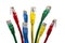 Bunch of brightly coloured ethernet network cables