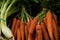 Bunch of carrots in a street market