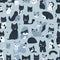 A bunch of cats that are on a blue background created with Generative AI technology