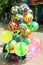 A bunch of colorful balloon toys.