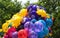 A bunch of colorful balloon toys.