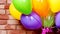 Bunch of colorful helium balloons