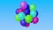 A bunch of colorful helium balloons. 3D animation