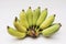 Bunch of Cultivated bananas or Thai bananas on white wooden background