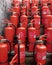 Bunch of fire extinguishers 3d illustrated
