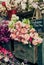 Bunch of flowers on vintage cabinet drawer