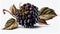 Bunch of Fresh Boysenberry Fruit on White Background AI Generative