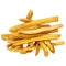 Bunch of fried potatoes on a white background,