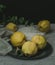 Bunch of juicy yellow quinces fruits. Quince. Shallow focus