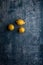 bunch of lemons on an old and deteriorated blue background