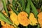 Bunch of marigold and pandanus leaf - flowers for offerings Buddha.