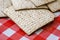 Bunch of matzoth, Jewish traditional food, unleavened bread