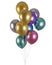 A bunch of multi-colored metallized balloons