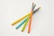 Bunch The multicolours wooden pencils  isolated in white background