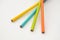 bunch The multicolours wooden pencils  isolated in white background
