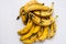 Bunch of overripe bananas as ingredients for banana bread
