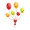 Bunch Of Party Glossy Balloons Kids Birthday Party Happy Smiling Animated Object Cartoon Girly Character Festive
