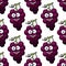 Bunch of purple grapes seamless pattern