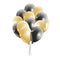 Bunch of realistic black and gold helium balloons